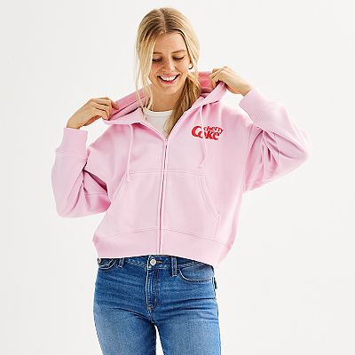 Juniors Cherry Coke Cropped Full Zip Hoodie