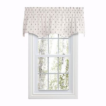 Wynette Lined Scallop 3" Rod Pocket Valances For Windows