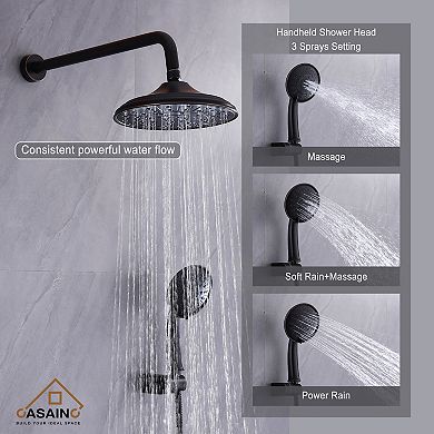Casainc 1-handle Multi-head Round Shower Faucet Valve Included