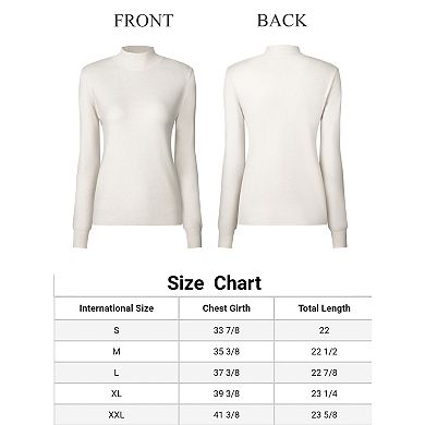 Women's Mock Neck Blouse Long Sleeve Basic Knitted Tops