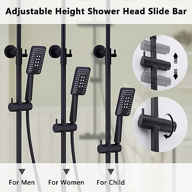 Casainc Rain Shower Faucet Set Square Heads Hand Spray Mixer Tap