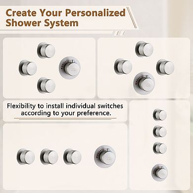 12" Luxury Shower System With Shelf, Handheld Shower With Spray Gun And 6 Jets