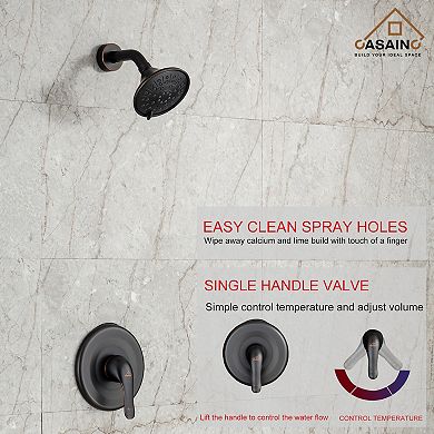 Casainc 1-handle Single Function Round Shower Faucet W/valve