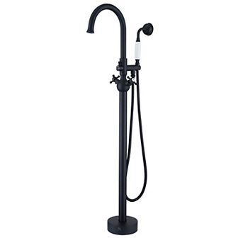 Casainc Vintage 2-handle Floor-mount Buthtub Freestanding Roman Tub Faucet