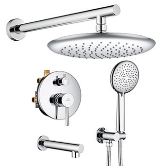 Casainc 9.5inch Round Wall-mounted Shower Faucet System With 2 Function