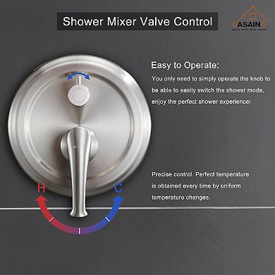 8.3inch Wall-mounted Rain Shower System With Handheld & Tub Spout