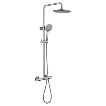 Casainc 9.5" Shower Faucet Dual Head Rainfall Shower Combo With Hand Shower