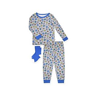 Sleep On It Toddler Boys 2 pc Super Soft Jersey Snug-fit Pajama Set With Matching Socks