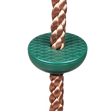 Kid's Climbing Rope With Platform And Disc Swing Seat