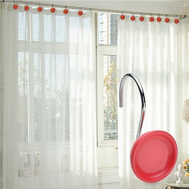 12pcs Decorative Round Shower Curtain Hooks For Bathroom