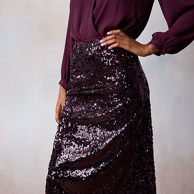 Women's LC Lauren Conrad Sequin Midi Slip Skirt