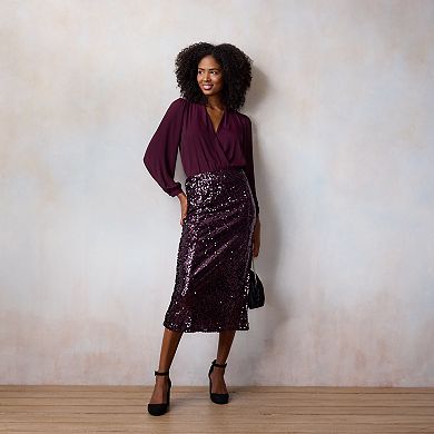Women's LC Lauren Conrad Sequin Midi Slip Skirt