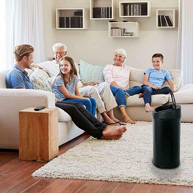 Black 13-gallon Kitchen Trash Can With Touch Free Motion Sensor Lid