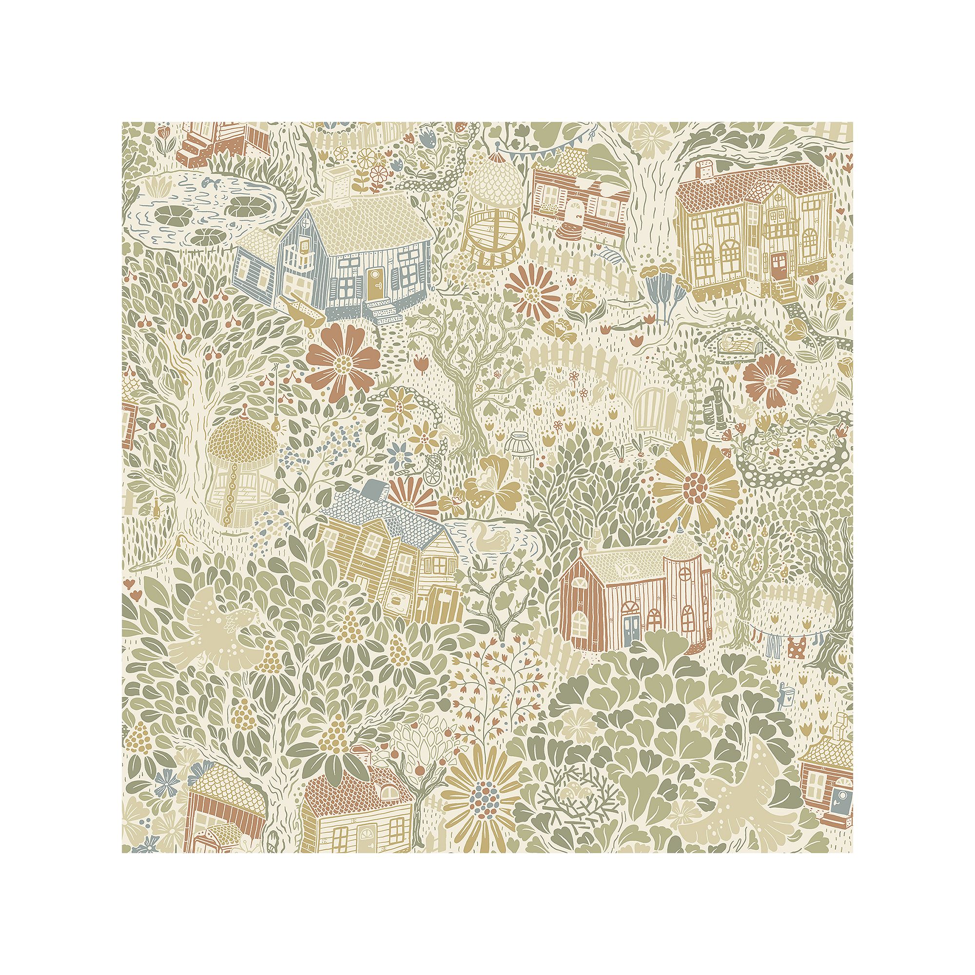 Brewster Home Fashions Bygga Bo Woodland Village Wallpaper, Neutral