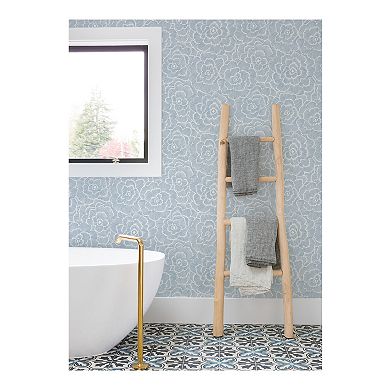 Brewster Home Fashions Periwinkle Textured Floral Wallpaper