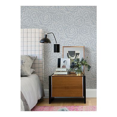 Brewster Home Fashions Periwinkle Textured Floral Wallpaper