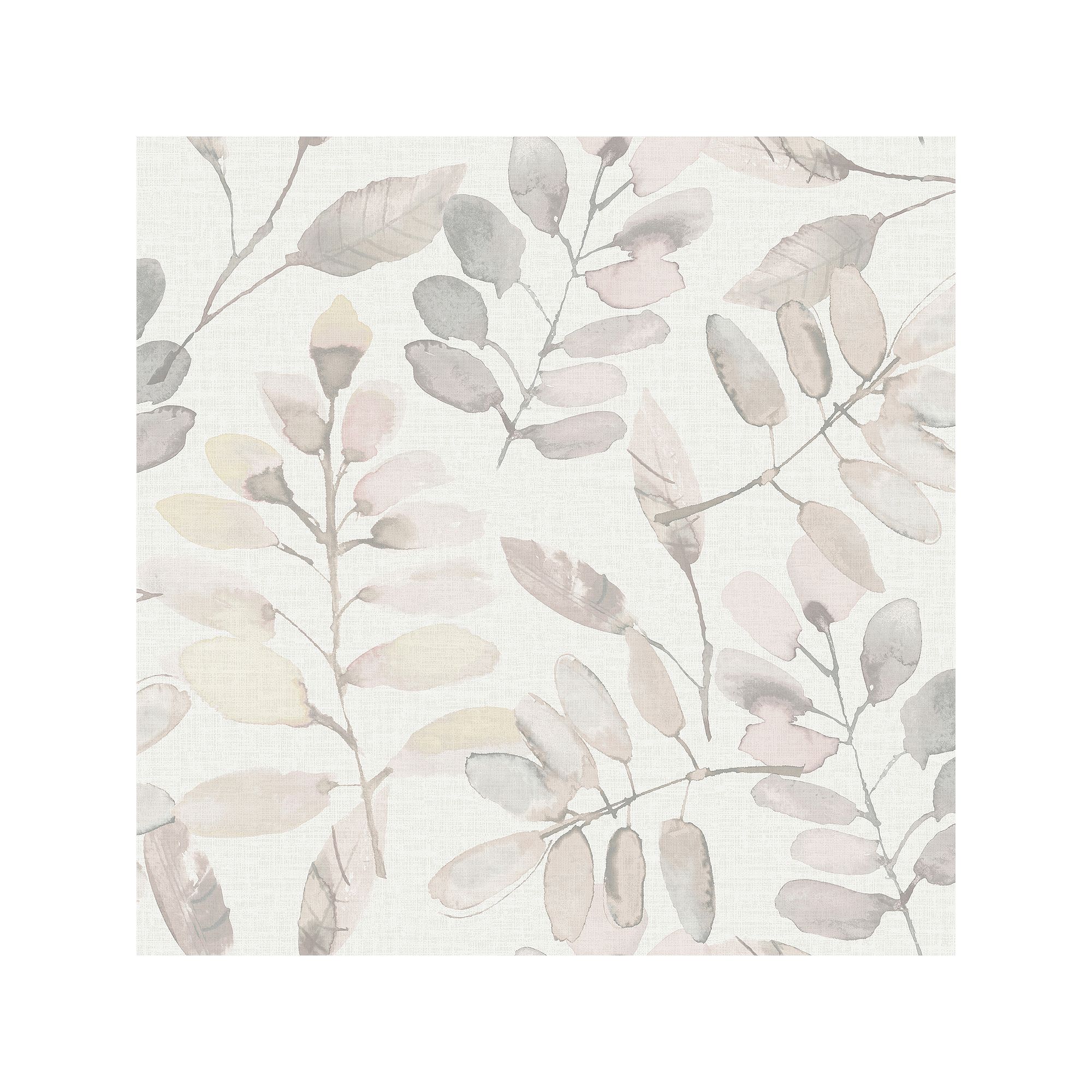 Brewster Home Fashions Pinnate Blush Leaves Wallpaper, Pink