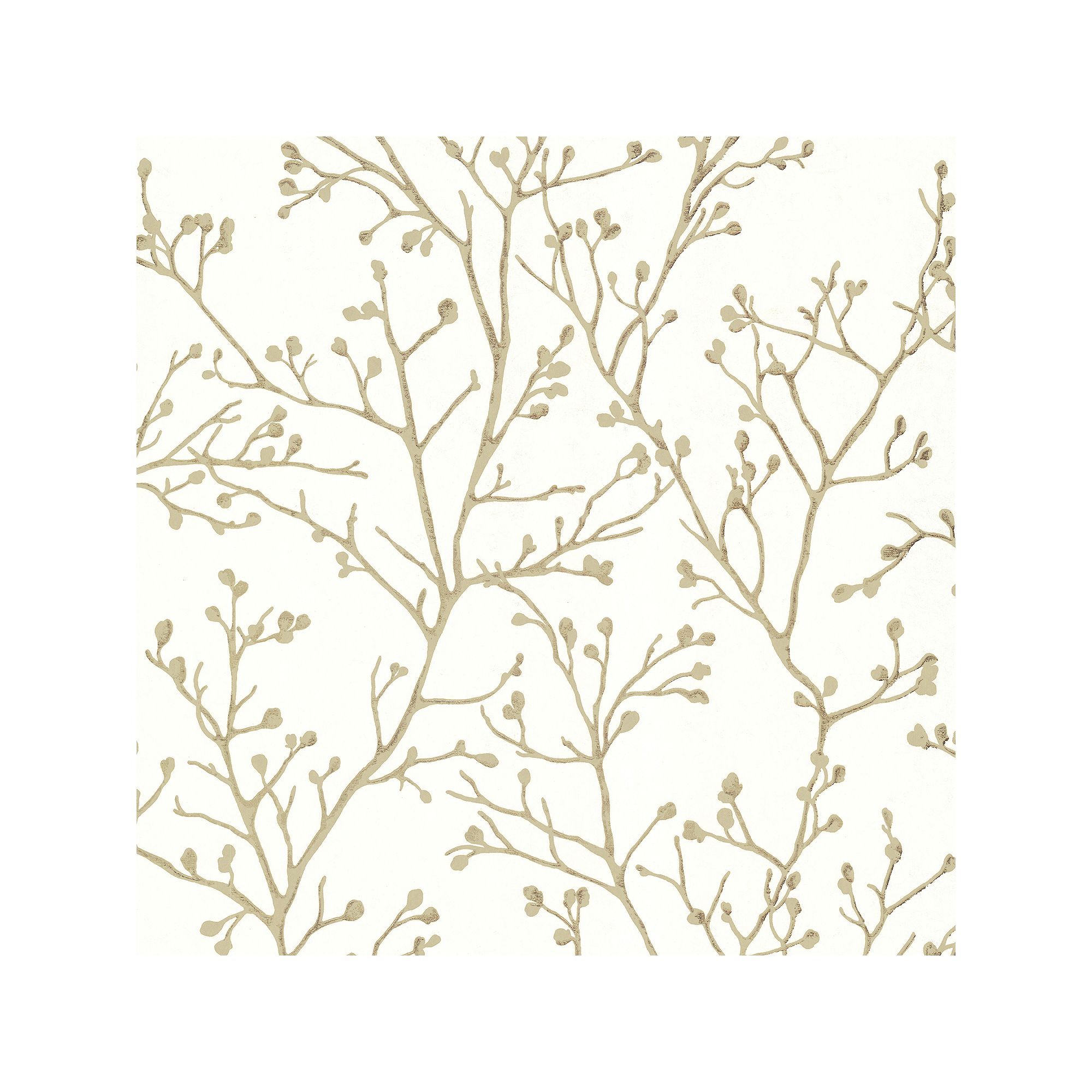 Brewster Home Fashions Koura Budding Branches Wallpaper, Ivory