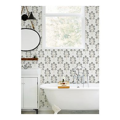 Brewster Home Fashions Plum Tree Black Botanical Wallpaper