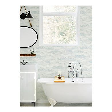Brewster Home Fashions Cirrus Blue Wave Wallpaper