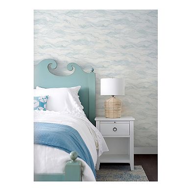 Brewster Home Fashions Cirrus Blue Wave Wallpaper