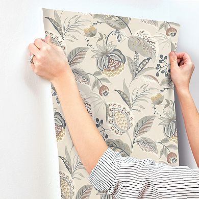 Brewster Home Fashions Bohemian Grey Jacobean Wallpaper