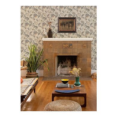 Brewster Home Fashions Bohemian Grey Jacobean Wallpaper