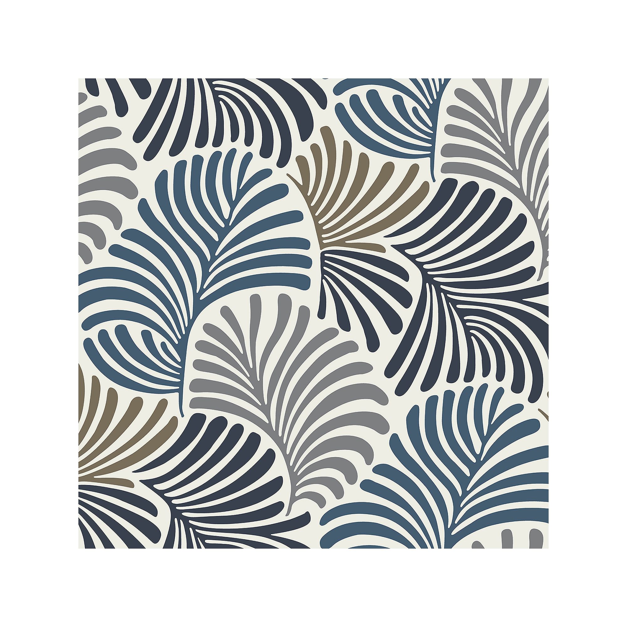 Brewster Home Fashions Trousdale Dark Blue Fanning Flora Wallpaper