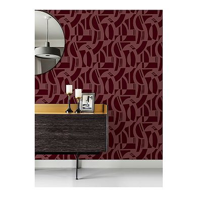 Brewster Home Fashions Carter Geometric Flock Wallpaper
