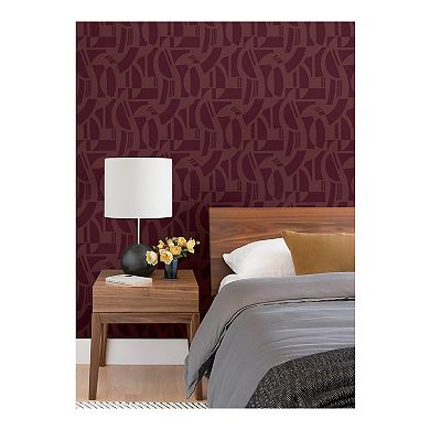 Brewster Home Fashions Carter Geometric Flock Wallpaper