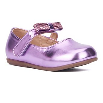 Olivia Miller Crystal Clear Toddler Girls' Rhinestone Bow Flats
