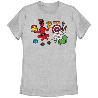 Juniors' Marvel Deadpool and Wolverine Avengers Things Graphic Tee
