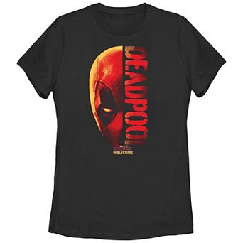 Juniors' Marvel Deadpool and Wolverine Half Face Graphic Tee