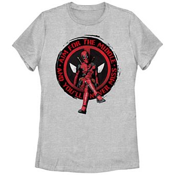 Juniors' Marvel Deadpool and Wolverine Aim for the Middle Graphic Tee