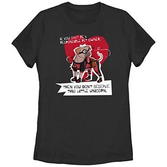 Juniors' Marvel Deadpool and Wolverine Dogpool Little Unicorn Graphic Tee