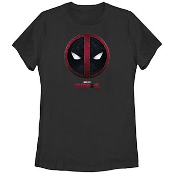 Juniors' Marvel Deadpool and Wolverine Emblem Graphic Tee