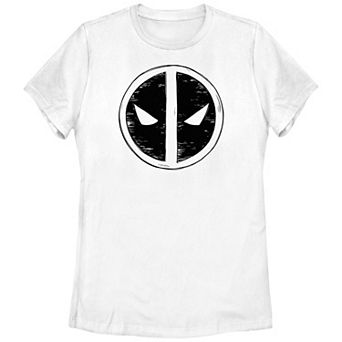 Juniors' Marvel Deadpool and Wolverine Emblem Sketch Graphic Tee
