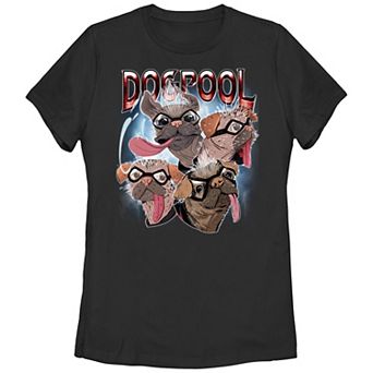 Juniors' Marvel Deadpool and Wolverine Dogpool Graphic Tee