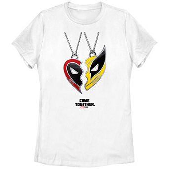 Juniors' Marvel Deadpool and Wolverine Best Friends Necklace Graphic Tee