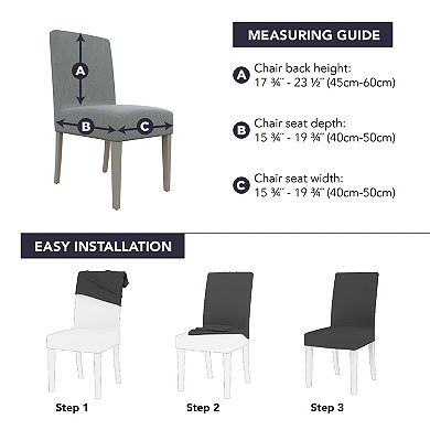 No. 918 Verity Damask Print Stretch Fit Elastic Dining Chair Cover Pair