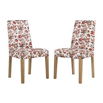 No. 918 Alvina Floral Print Stretch Fit Elastic Dining Chair Cover Pair