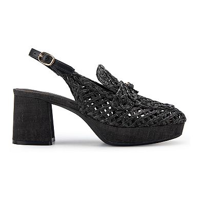 Aerosoles Santiago Women's Raffia Heeled Loafers