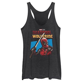 Juniors' Marvel Deadpool And Wolverine Katana Graphic Racerback Tank Top