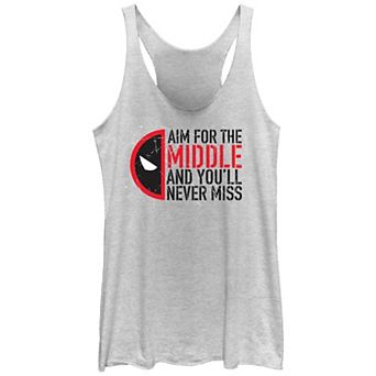 Juniors' Marvel Deadpool And Wolverine Aim for the Middle Graphic Racerback Tank Top
