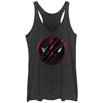 Juniors' Marvel Deadpool And Wolverine Scratch Graphic Racerback Tank Top