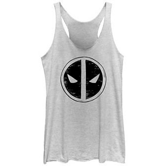Juniors' Marvel Deadpool And Wolverine Emblem Sketch Graphic Racerback Tank Top