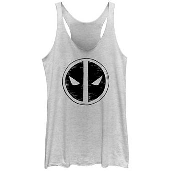 Juniors' Marvel Deadpool And Wolverine Emblem Sketch Graphic Racerback Tank Top