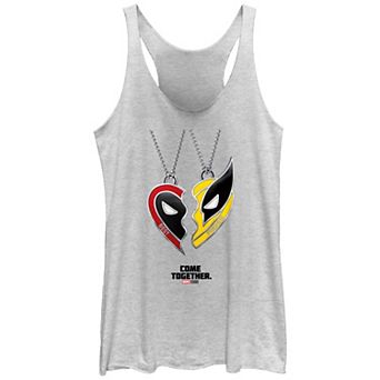 Juniors' Marvel Deadpool And Wolverine Best Friends Necklace Graphic Racerback Tank Top