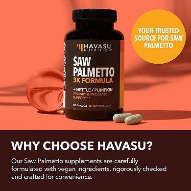 Saw Palmetto + Nettle & Pumpkin Seed Capsules, 120ct