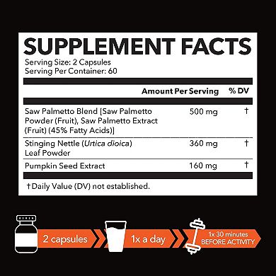 Saw Palmetto + Nettle & Pumpkin Seed Capsules, 120ct